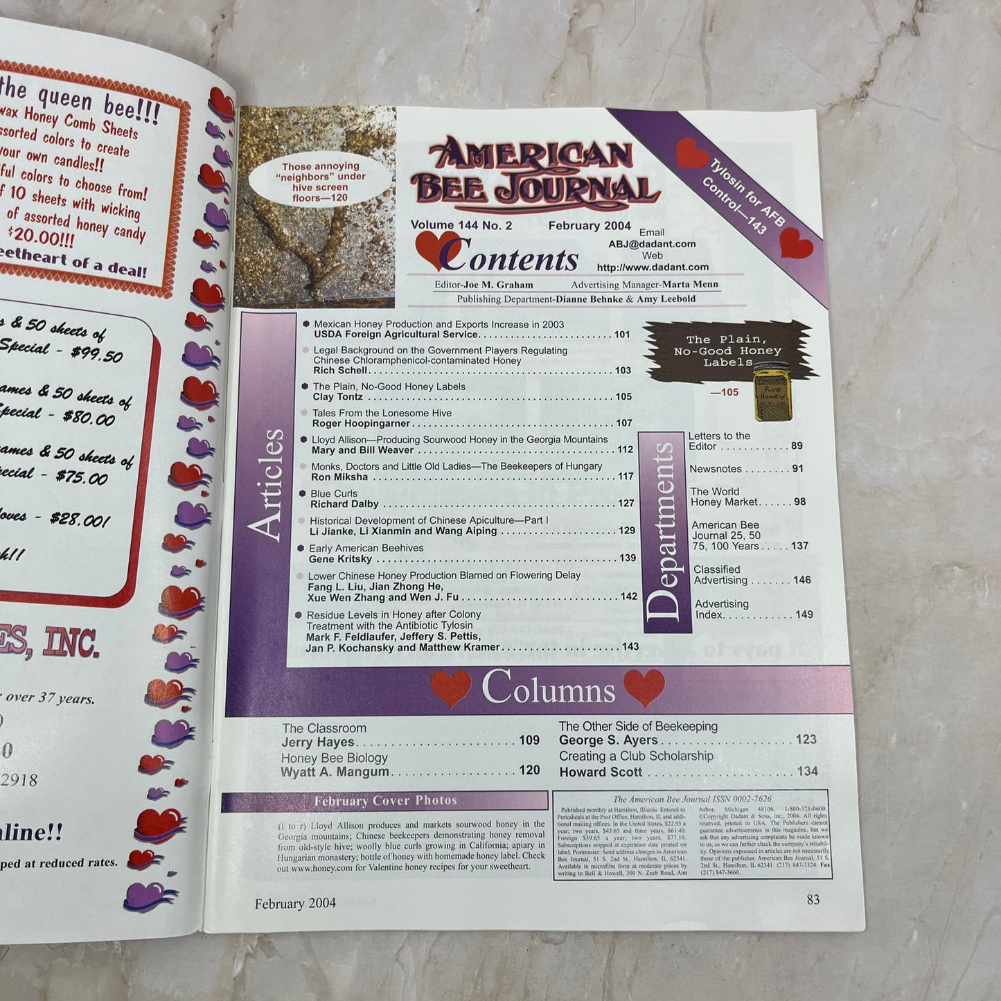 2004 Feb American Bee Journal Magazine Bees Beekeeping Honey M7