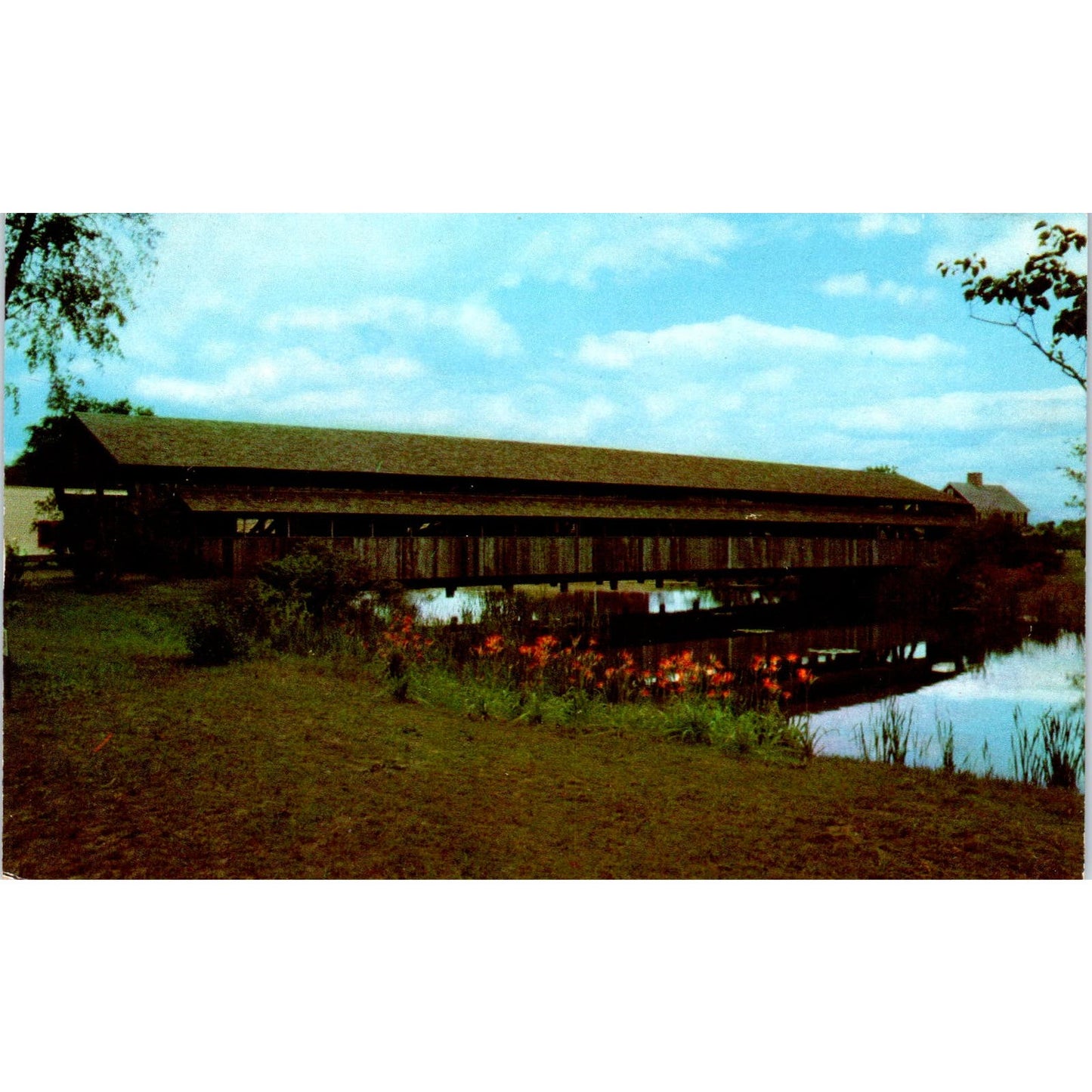 Covered Bridge Shelburne Museum Burlington VT Vintage Bridge Postcard PD3