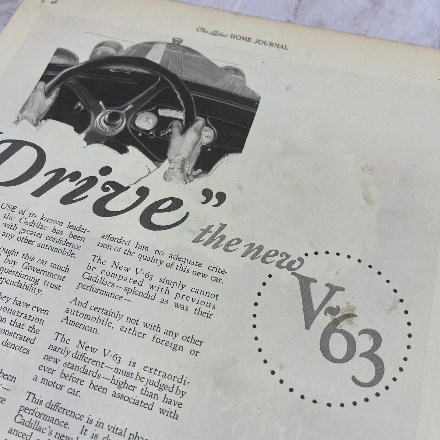 Cadillac V-63 Automobile Detroit MI 1924 Magazine Ad FL6-11