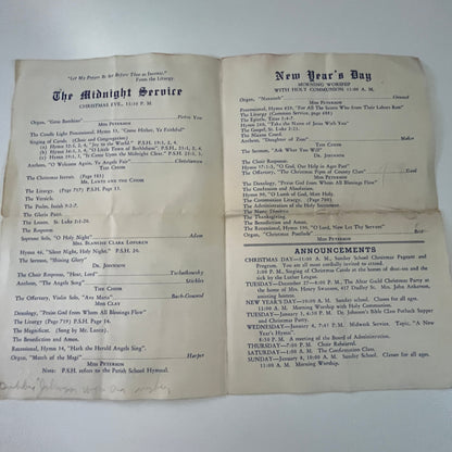 1938 Trinity Lutheran Church Galesburg IL Christmas Program P Arthur Johnson J17