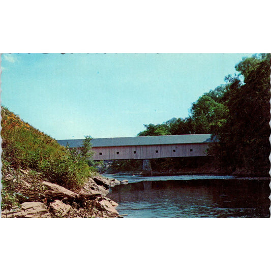 Morse Bridge Kenduskeag Stream Bangor Maine Covered Bridge Postcard PB13