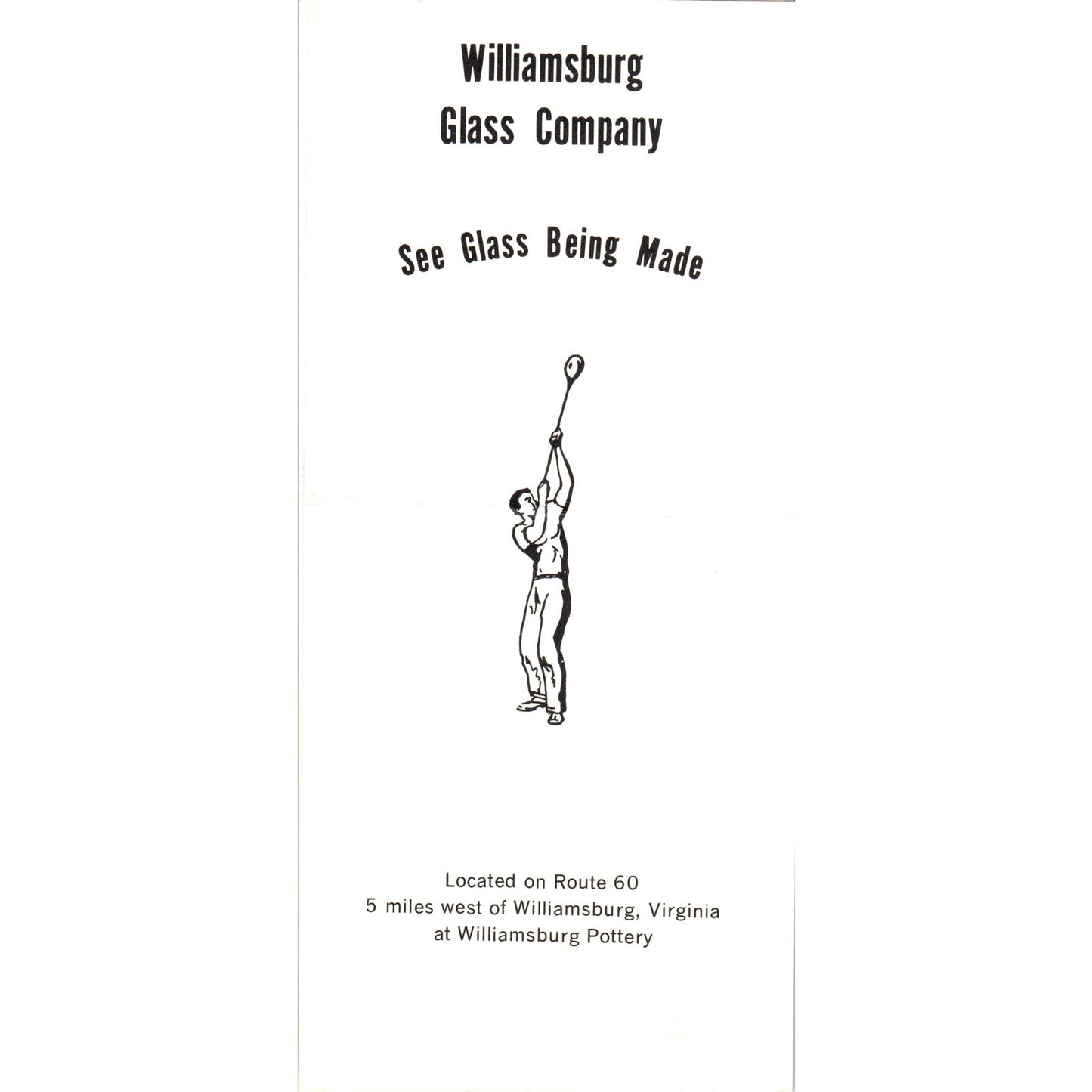 1970s Williamsburg Glass Company Glass Being Made Williamsburg VA Leaflet TF4-BC