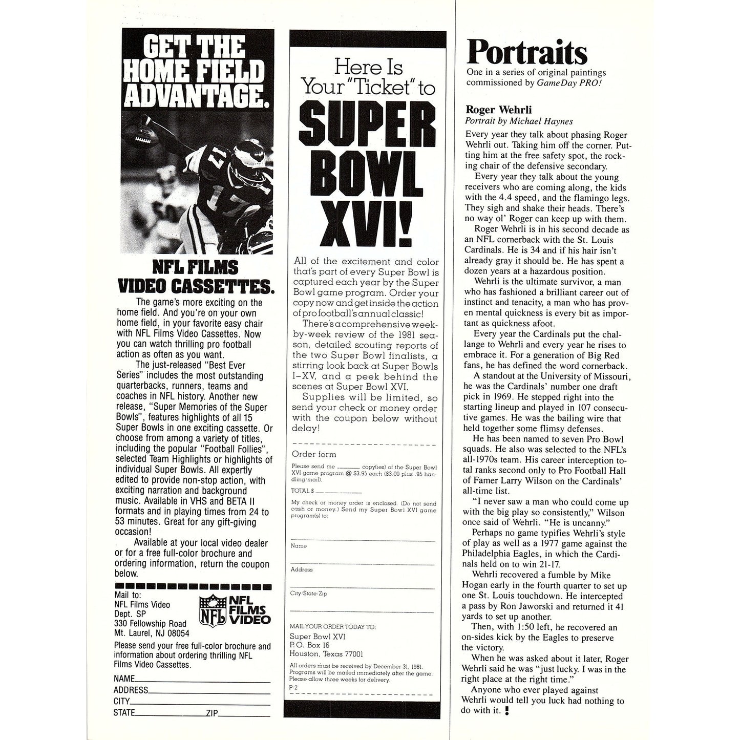 NFL Merged Teams and War Years Article WWII 8x11" 1981 Ad D26