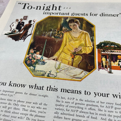 The Great Atlantic & Pacific Tea Company 1928 Original Advertisement FL6-8