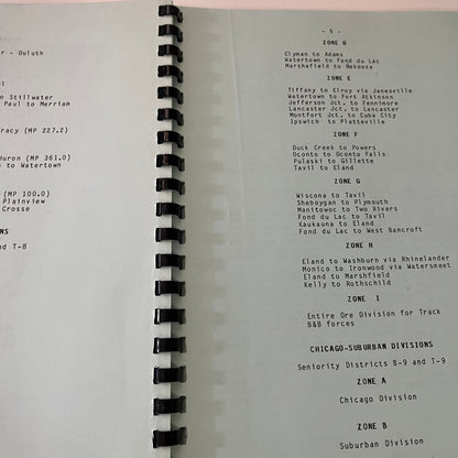 1985 Chicago Northwestern System Railroad BMWE Agreement Booklet TK3