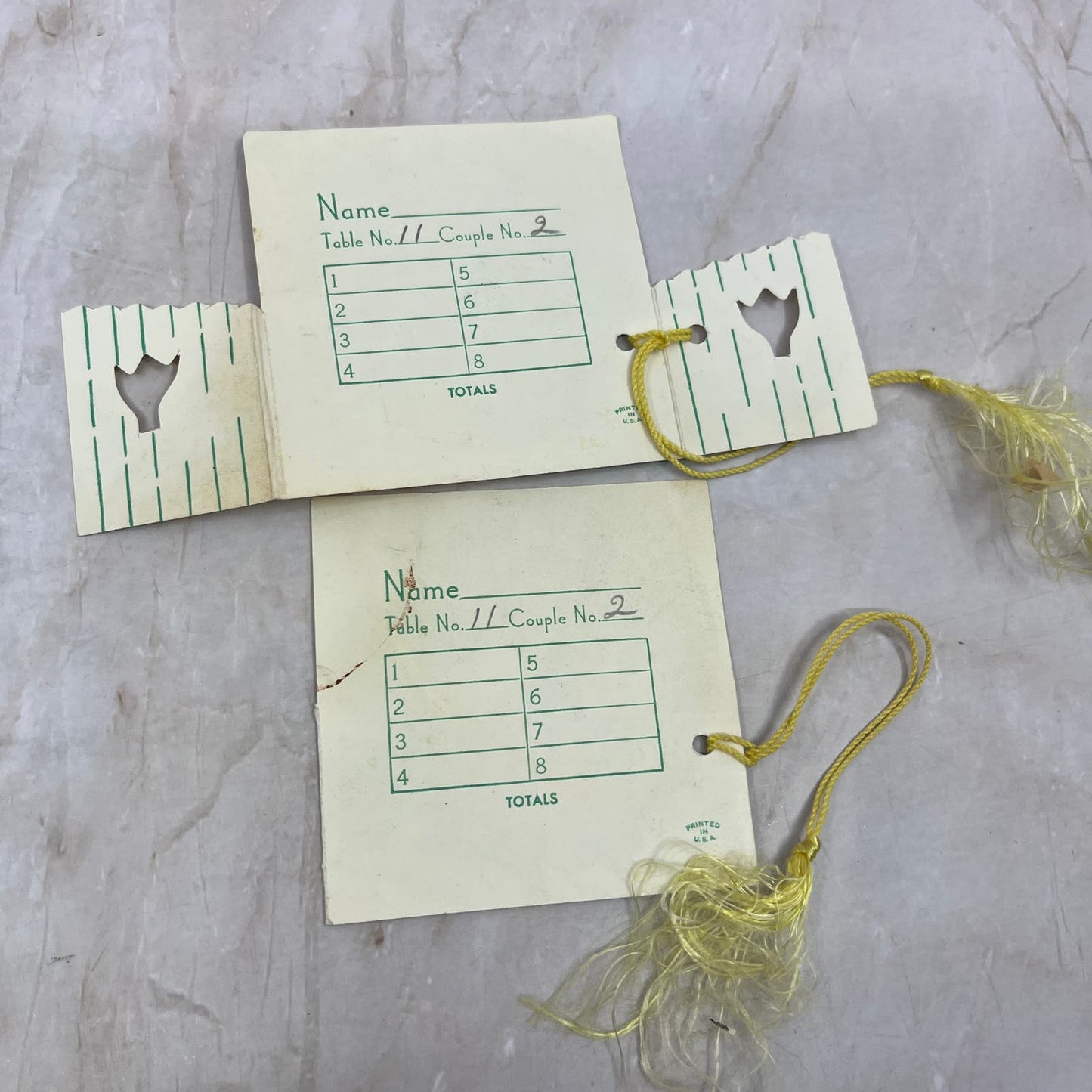 Vintage Set of Two Fold Out Bridge Tally Cards Girl Picking Flowers AE4