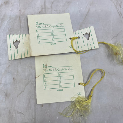Vintage Set of Two Fold Out Bridge Tally Cards Girl Picking Flowers AE4