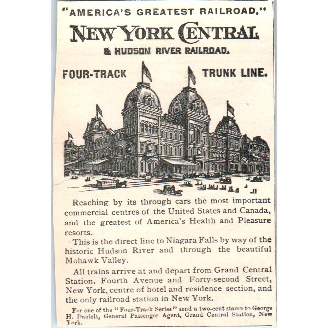 New York Central & Hudson River Railroad 1893 Judge Magazine Ad AB9-J