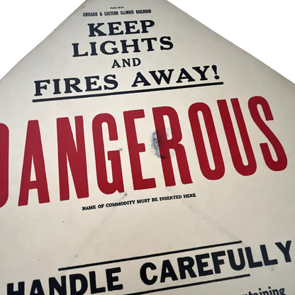 VTG Chicago & Eastern Illinois Railroad Dangerous Form 3516 Paper Sign 10” V37-2