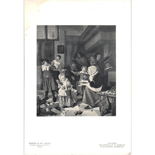 The Festival of St. Nicholas - Jan Steen c1905 Art Print D16