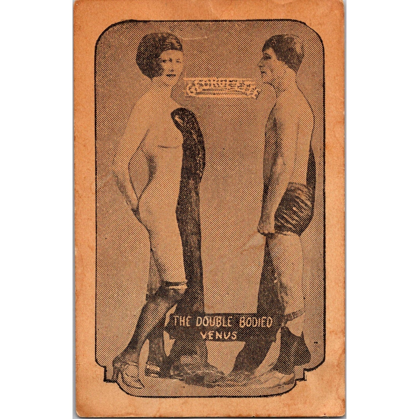 George-Ette, The Double Bodied Venus Antique Carnival Sideshow Card AJ5-H4