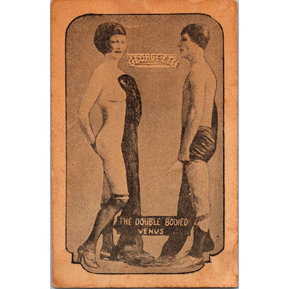 George-Ette, The Double Bodied Venus Antique Carnival Sideshow Card AJ5-H4