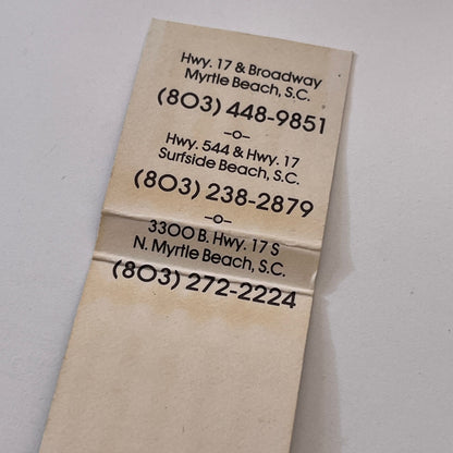 Mr. Sub Sandwiches Myrtle Beach SC Vintage Matchbook Cover TB6-MB1-11