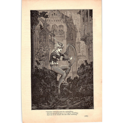 The Pied Piper of Hamelin - Robert Browning 2 Pages 1884 Poem TA5-CJ-4
