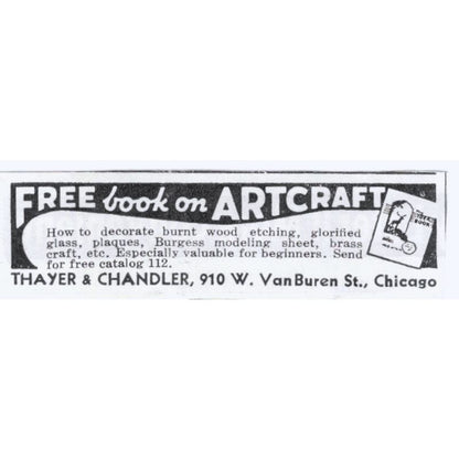 Thayer & Chandler Chicago Artcraft Book 1930s Magazine Advertisement AE4-I3