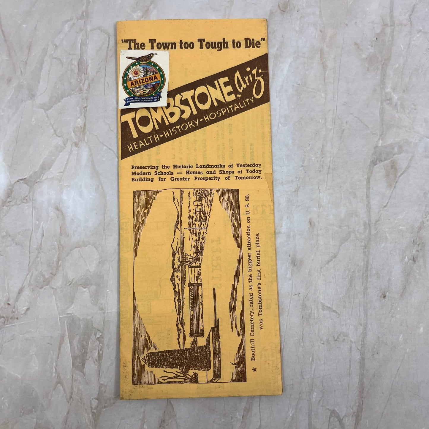 Tombstone Arizona Vintage Fold Out Map and Travel Brochure TI8-S3