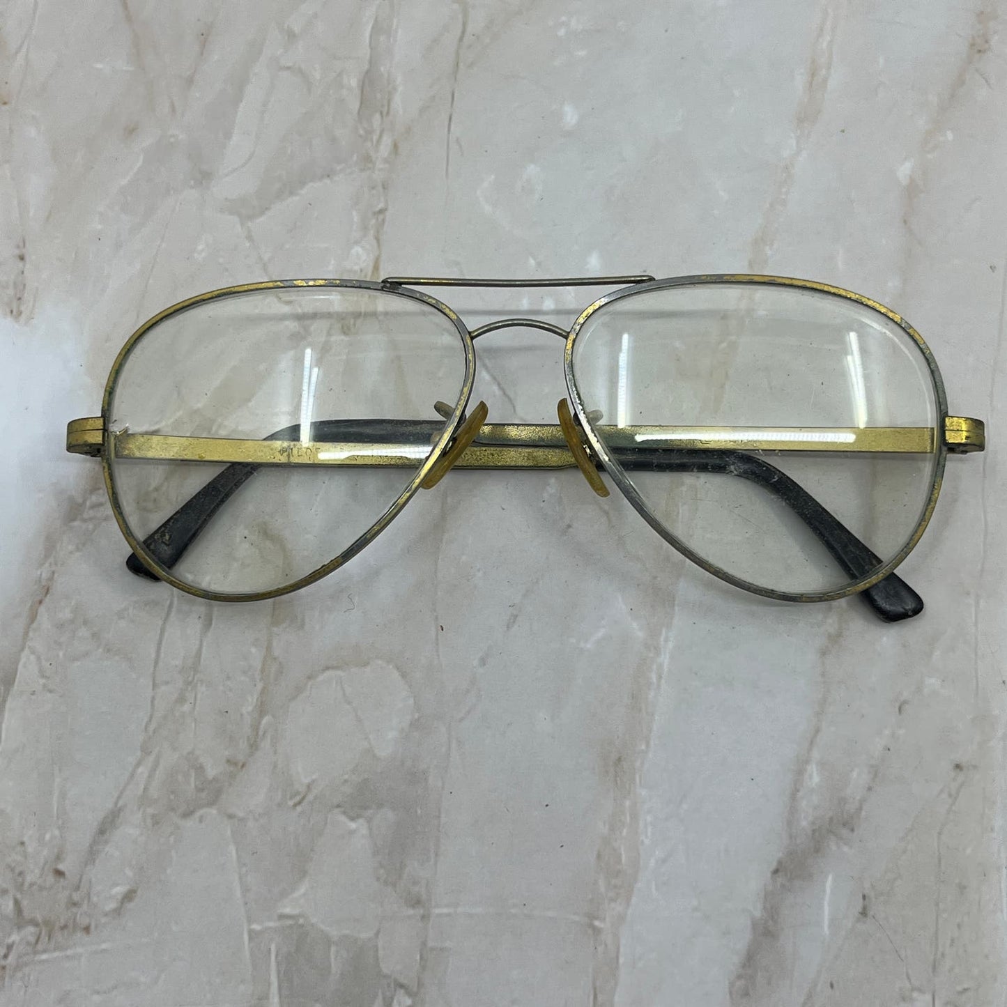 Retro Men’s Cottet Pilot Brass Tone Aviator Sunglasses Eyeglasses Frame TD7-G4-8