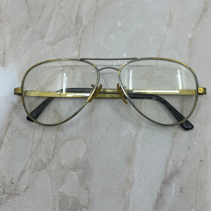 Retro Men’s Cottet Pilot Brass Tone Aviator Sunglasses Eyeglasses Frame TD7-G4-8