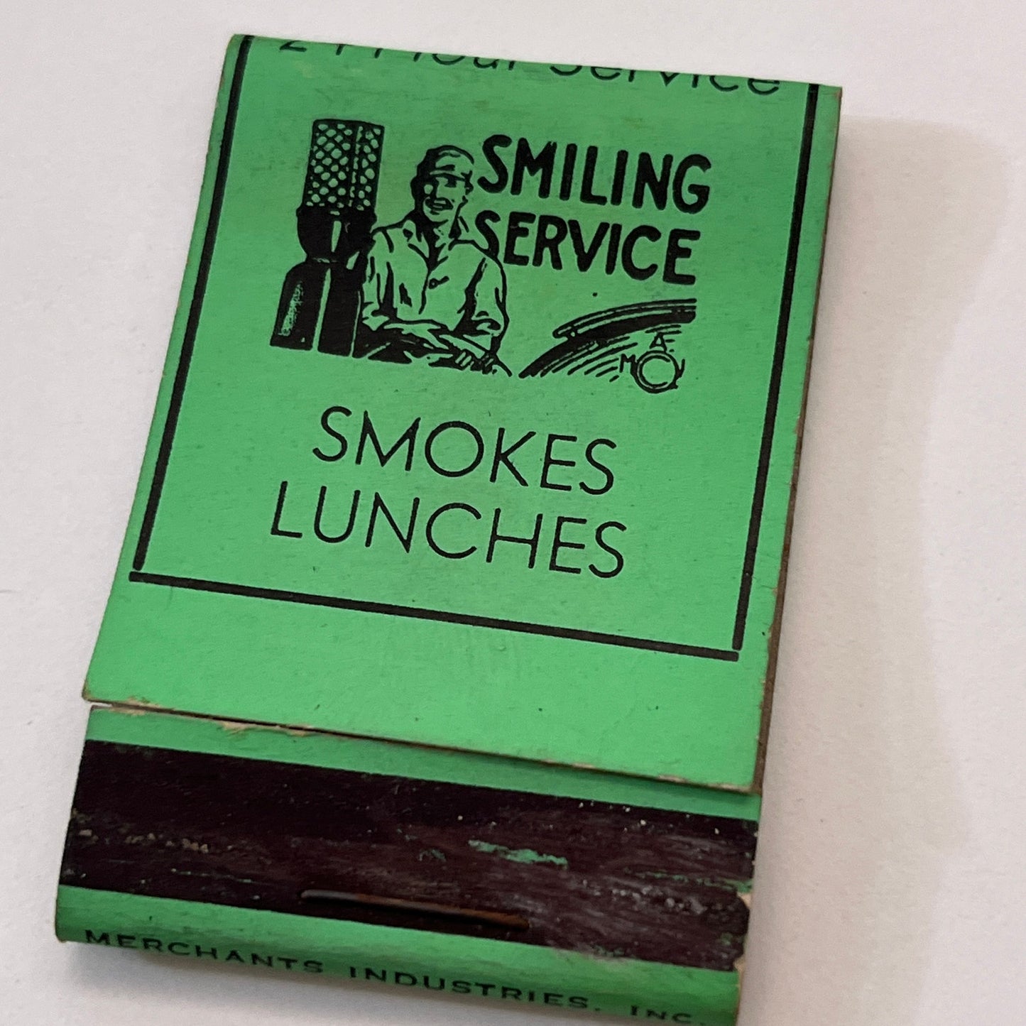 Hubb's Filling Station 1294 Main St Leicester MA Matchbook Cover TB8-MB3-9