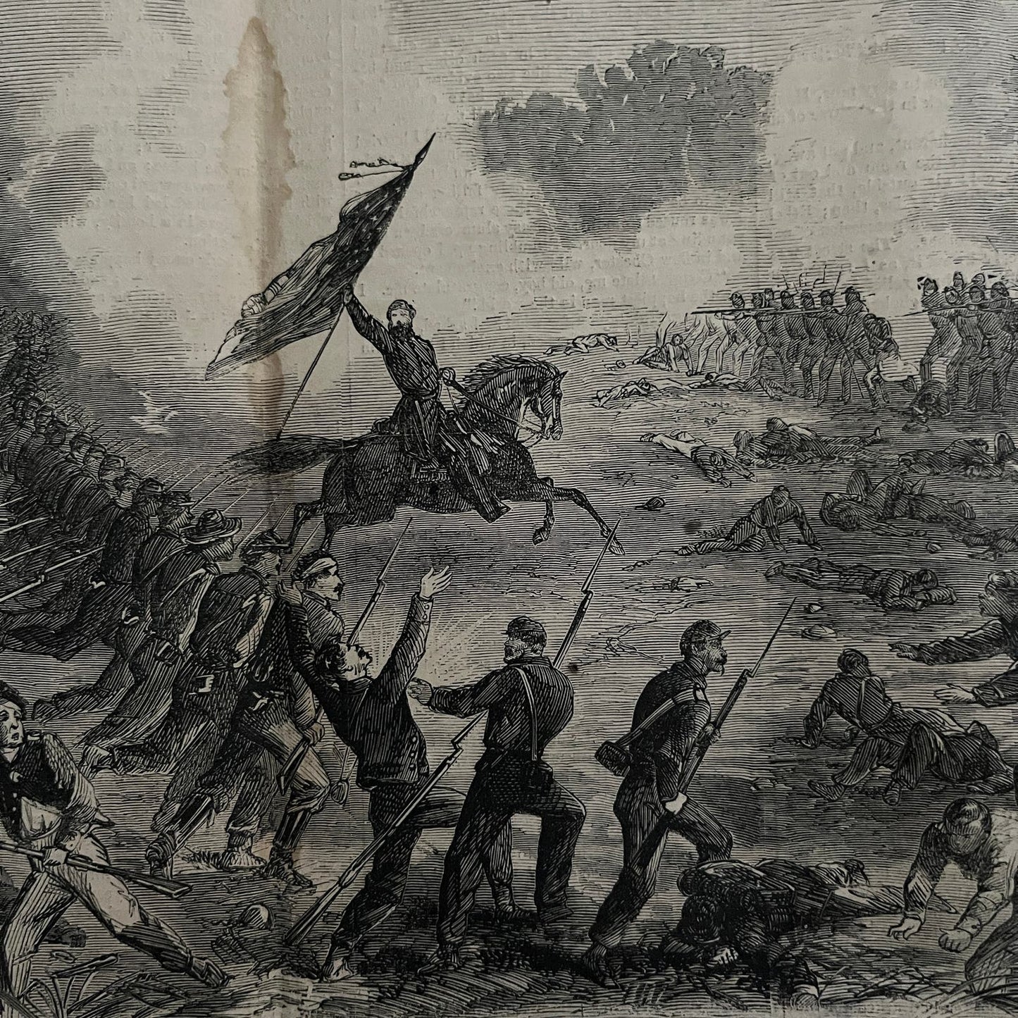 Battle of Gettysburg Louisiana Tigers Original 1863 Civil War Engraving C11