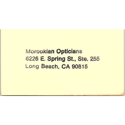 Morookian Opticians E.J. Morookian Long Beach CA Vintage Business Card SB4-B3