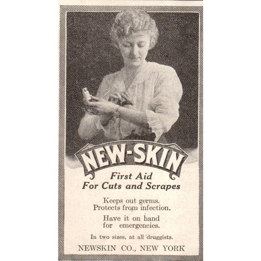 New-Skin First Aid Newskin Co NY 1918 Magazine Ad AF1-WH1