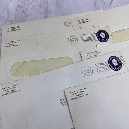 1950s Lot G. & W.H. Corson Inc. Plymouth Meeting Postal Cover Envelopes TI5-E-13