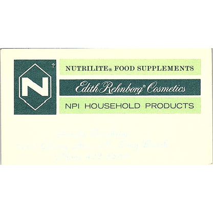 Harold Borshein Nutrilite NPI Household Products Long Beach Vtg Card SE3-B14