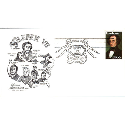 1983 Olepex VII Convention Honoring Americans Olean NY Postal Cover TI5-PC1