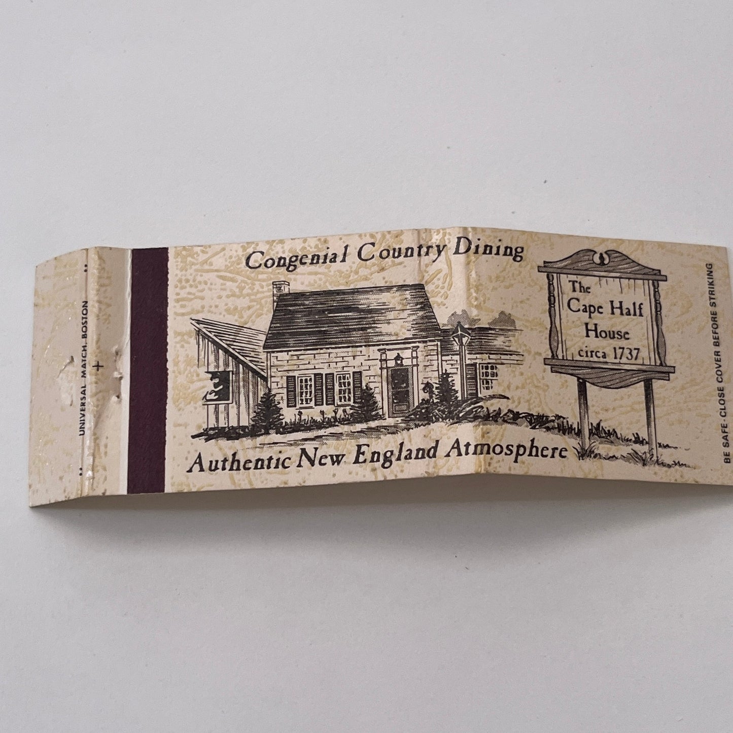 The Cape Half House West Harwich Cape Cod MA Vintage Matchbook Cover TB8-MB-13