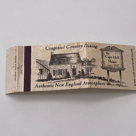 The Cape Half House West Harwich Cape Cod MA Vintage Matchbook Cover TB8-MB-13