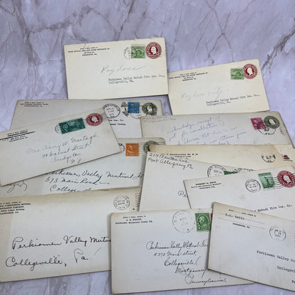 c1930 Huge Lot Perkiomen Valley Mutual Fire Ins Postal Cover Envelopes TG7-EB3