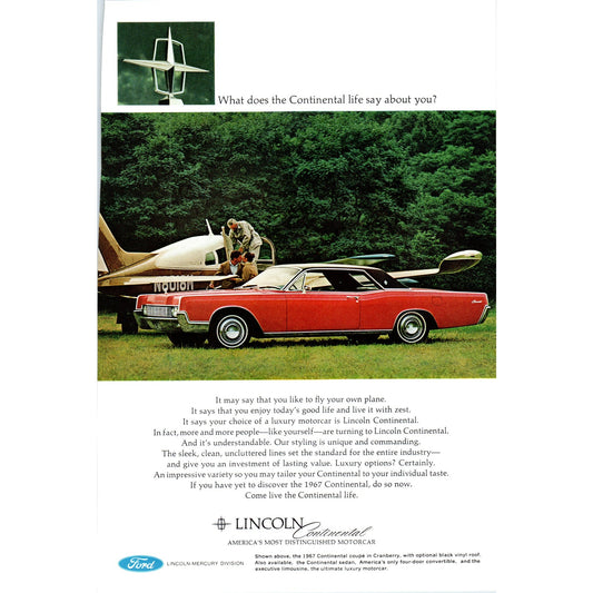 1967 Ford Thunderbird Red Automobile Car - Vintage Magazine Ad D20