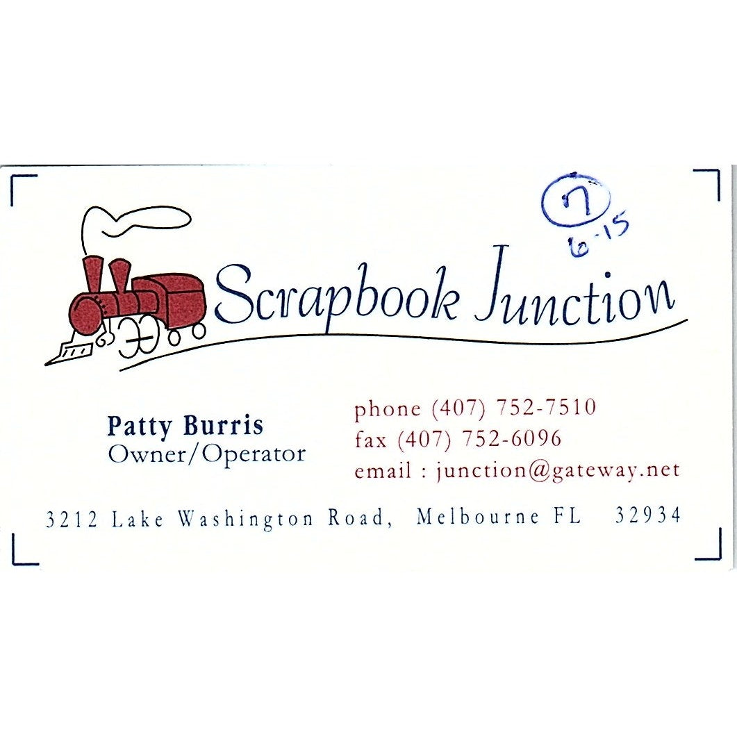 Scrapbook Junction Patty Burris Melbourne FL Vintage Business Card SC9-B10