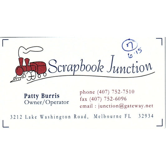 Scrapbook Junction Patty Burris Melbourne FL Vintage Business Card SC9-B10