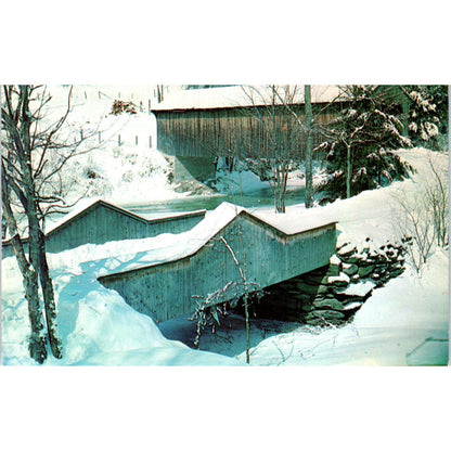 Covered Bridge Waterville VT Lamoille River Vintage Covered Bridge Postcard PD3