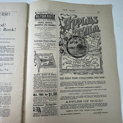 The Echo Music Journal 1890 Music Magazine LaFayette Indiana V33-4