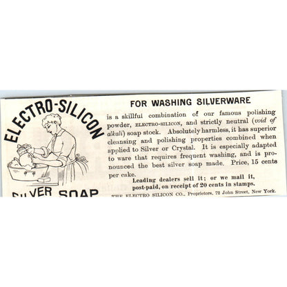 Electro-Silicon Silver Soap New York c1890 Victorian ad AE8-CH4