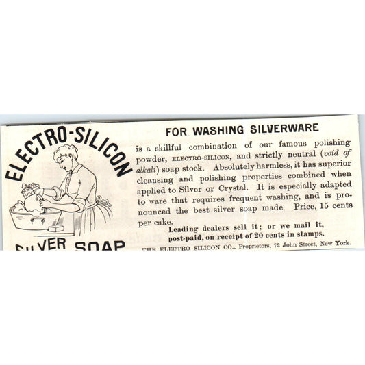 Electro-Silicon Silver Soap New York c1890 Victorian ad AE8-CH4