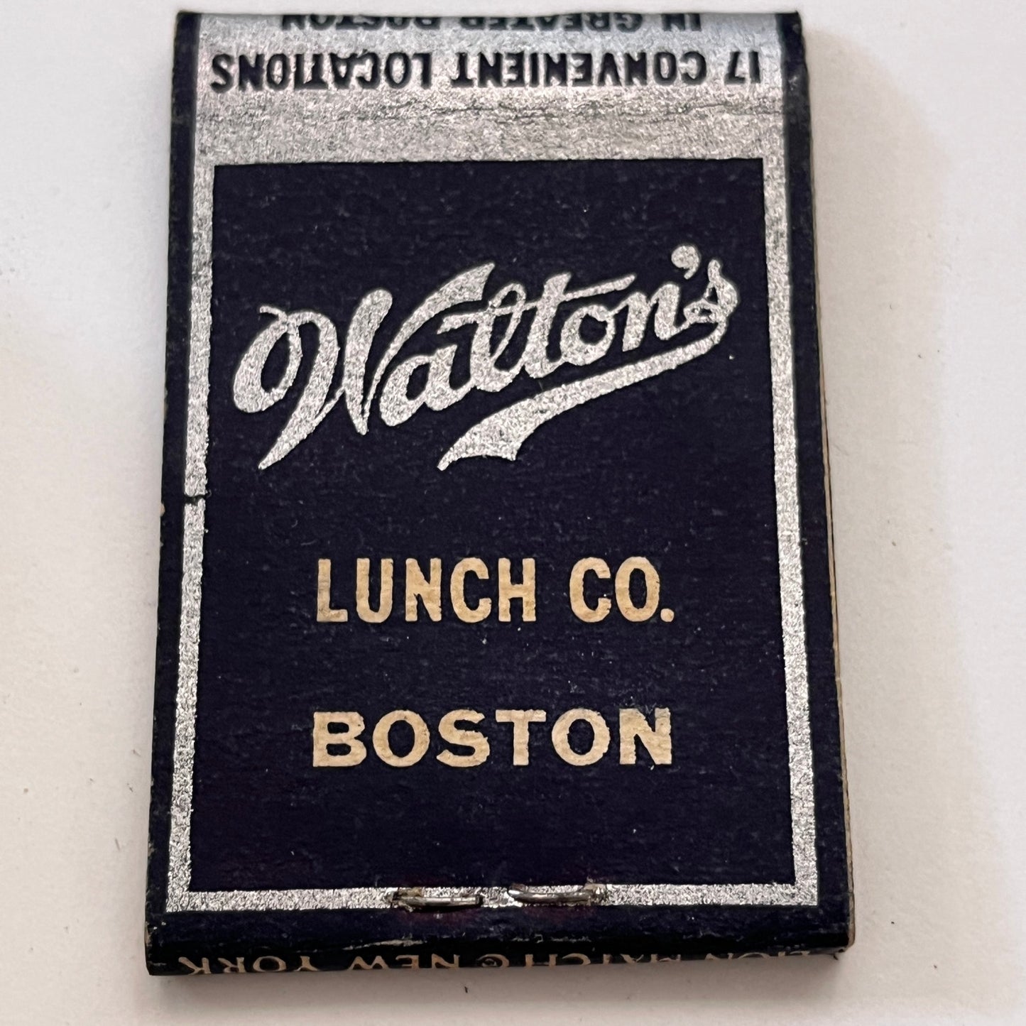 Walton's Lunch Co Boston MA Vintage Matchbook Cover TB8-MB3-8