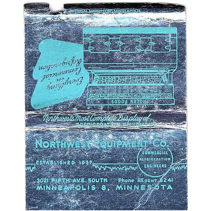Northwest Equipment Co Refrigerators Minneapolis Large Matchbook Cover TH2-Y4