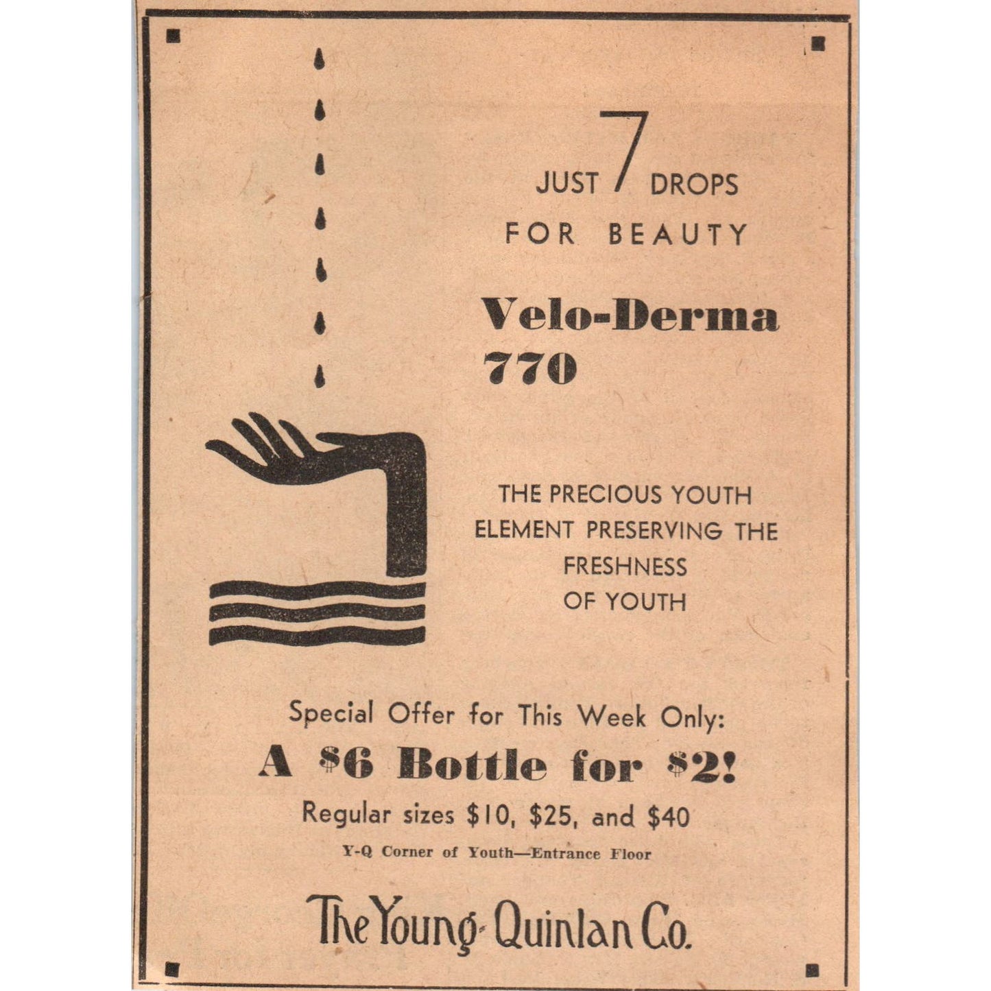 The Young-Quinlan Co Velo-Derma 1935 Minneapolis Journal Advertisement AE7-N2
