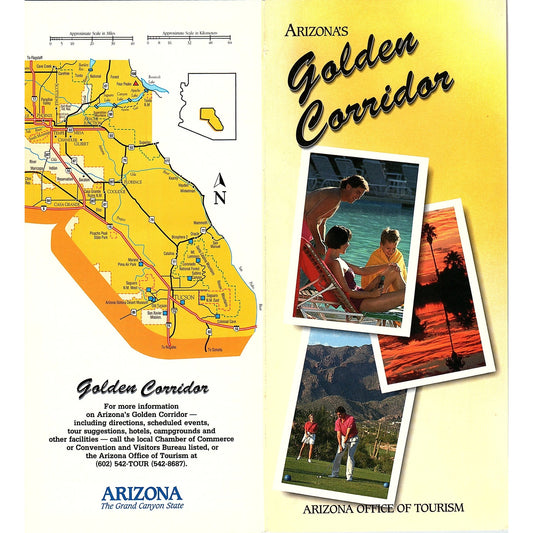 Arizona's Golden Corridor Vintage Fold Out Travel Brochure TH2-TB1