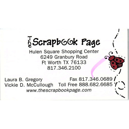 Laura B Gregory Vickie D McCullough The Scrapbook Page Ft Worth TX Card SC9-B10