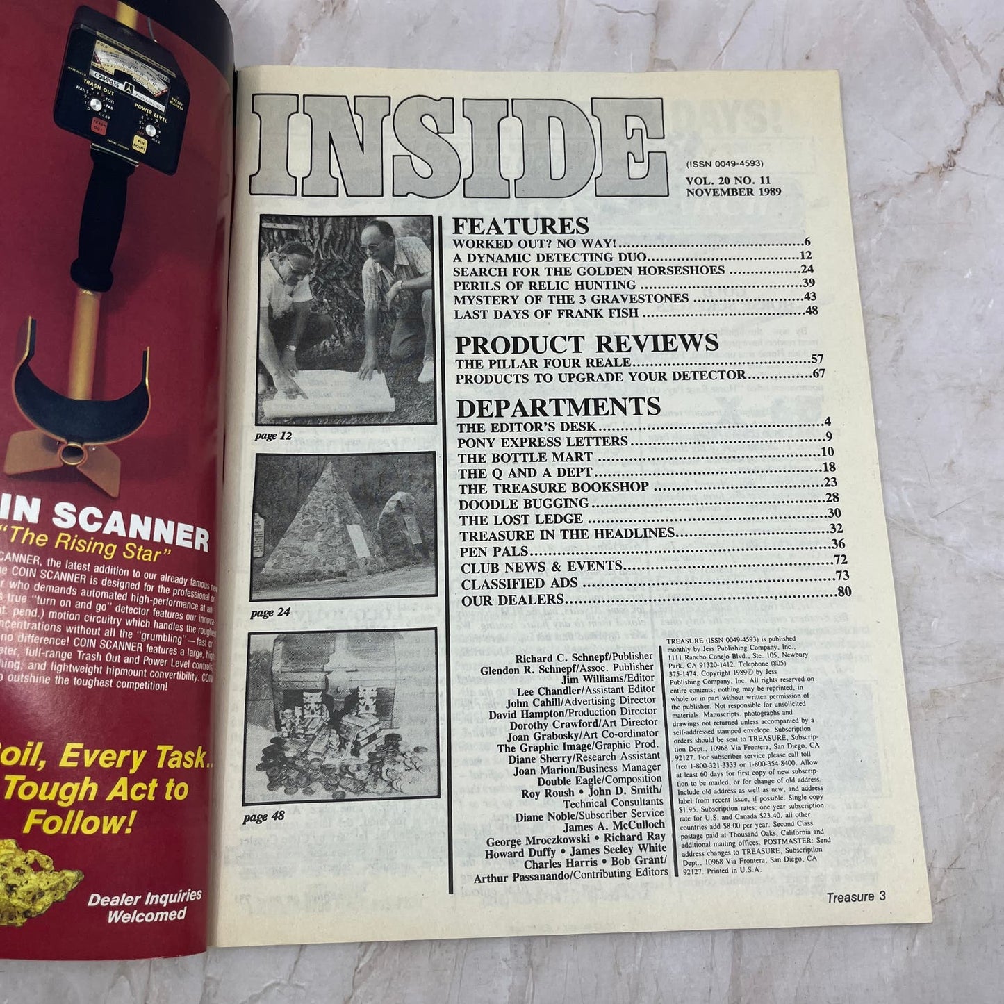 1989 Nov - Treasure Magazine - Treasure Hunting Prospecting Metal Detector M16