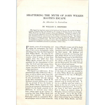 Shattering the Myths of John Wilkes Booth's Escape 10 Page 1924 Article D23