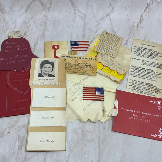 1940s Mothers of WWII Lot of Ephemera Markle Warren Indiana L4-3