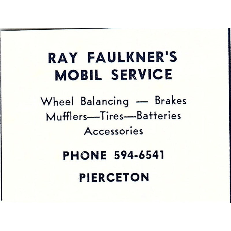 Ray Faulkner's Mobil Service Pierceton Indiana 1964 Ad AG1-S10