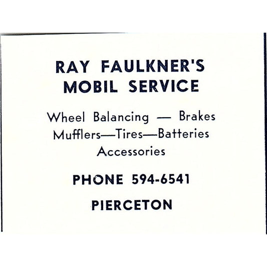 Ray Faulkner's Mobil Service Pierceton Indiana 1964 Ad AG1-S10