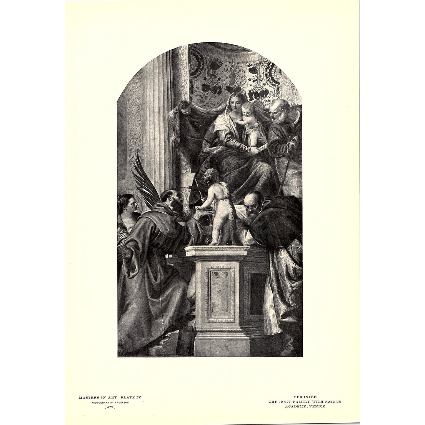 The Holy Family With Saints - Veronese - 1904 Litho Art Print AF4-7